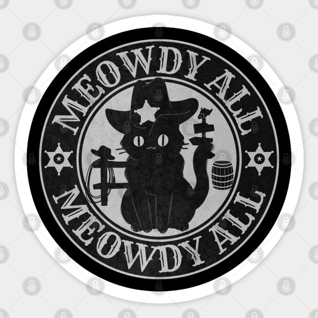 Meowdy Texas Cowboy Cat Sticker by FullOnNostalgia